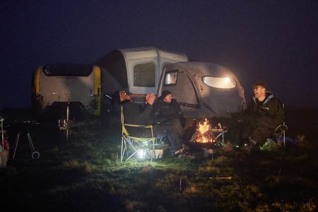 The Top Gear trio show a new side to caravanning in the Northumberland episode. Picture: BBC
