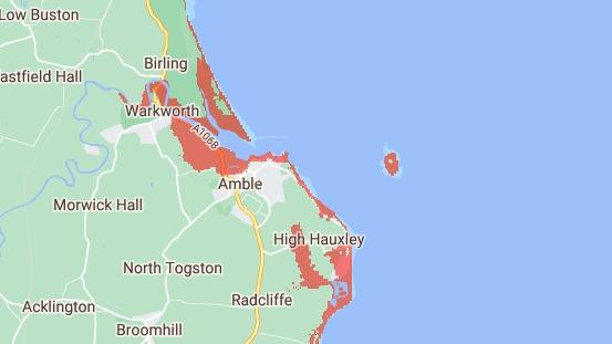By 2050, the Coquet Islands will no longer exist. Warkworth, Amble and High Hauxley will all be significantly smaller as their coastlines submerge.