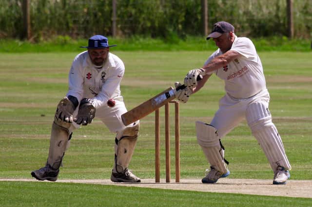 Action from the NTCL Division 5 North league game between Wooler and Bomursund 2nds on Saturday, which the Glendale side won by 95 runs, with Les Porteous batting for the home side.