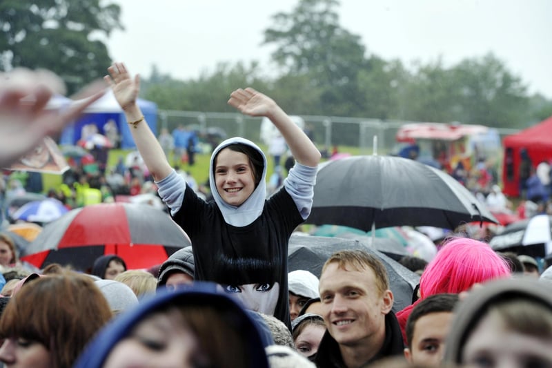 Crowds waiting for Jessie J to perform in the Pastures beneath Alnwick Castle on Saturday, August 25, 2012.
