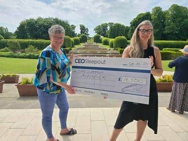 Michell Walker (left). The CEO Sleepout raised £16,500 to support homelessness.