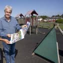 Cllr Peter Broom and projects officer Tim Kirton at the play area. Picture: Alnwick Town Council