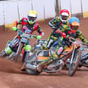 Connor Coles leads for Berwick Bandits in heat two. Picture: Taz McDougall