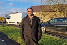 Councillor Mark Swinburn in Cramlington town centre, which is backed up with traffic at peak times due to long-running roadworks.