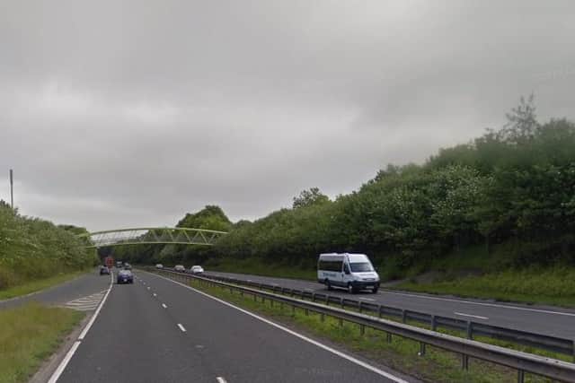 The incident happened on the A189 Spine Road near Cramlington. Image copyright Google Maps.