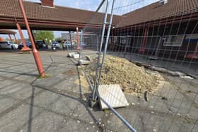 The hole in the ground at Brockwell Shopping Centre in Cramlington was dug in September. (Photo by Wayne Daley)