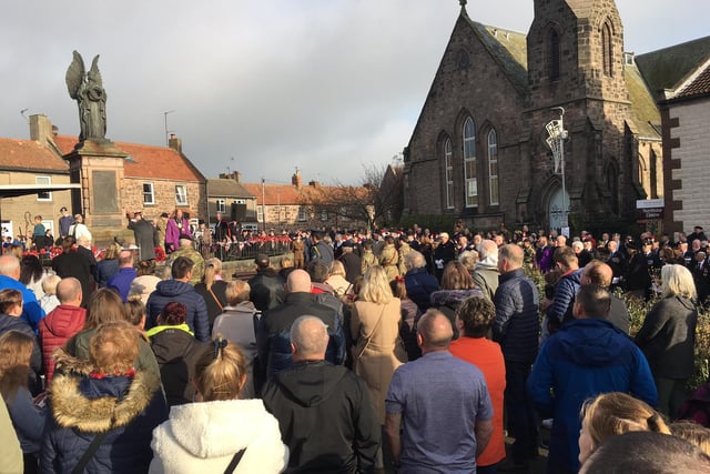 Large crowds at the Remembrance Sunday service in Berwick.