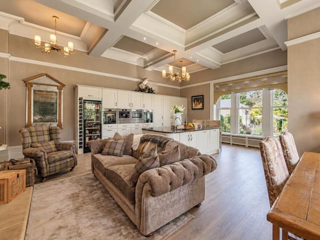 At the heart of the home lies an impressive open-plan kitchen and breakfast room.