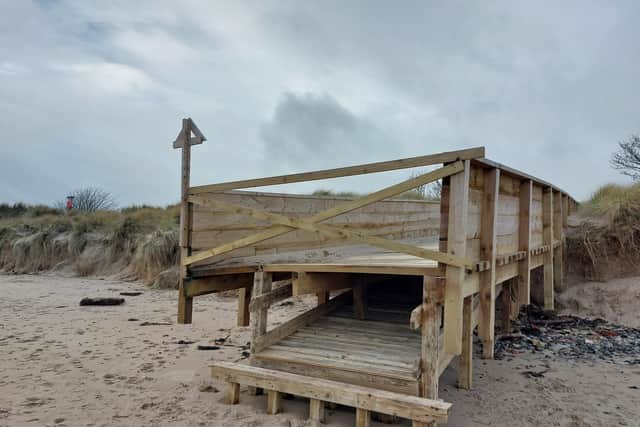 The new ramp was built in March 2023 on Alnmouth beach.