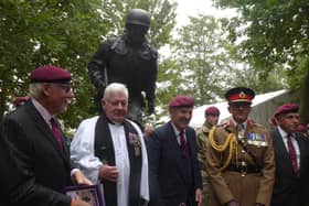Canon Alan Hughes, Chaplain to Guards Para Association, second from left, with fellow members.