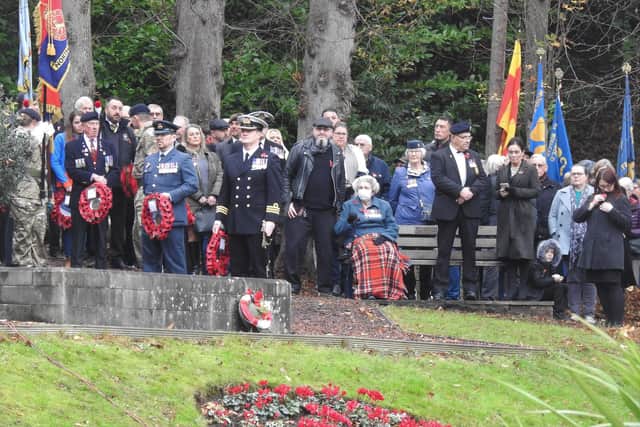 Wreaths were laid during the service. Picture by Anne Hopper.