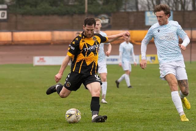 Liam Buchanan, scorer of Berwick's first goal in the win over Open Goal Broomhill. Picture: Alan Bell