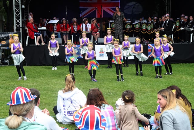 Young dancers at the Jubilee Picnic in the Park.