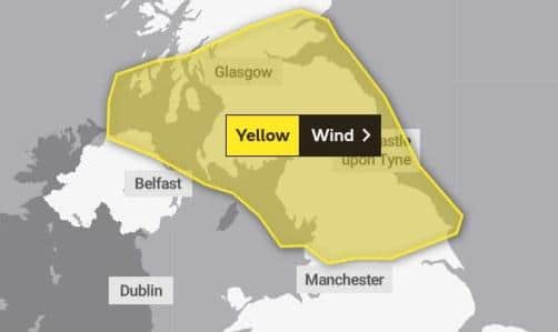 A weather warning is in place across the North East. Picture by the Met Office