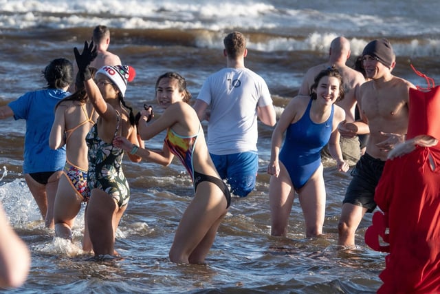 New Year's Day dip at Alnmouth.