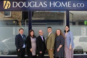 Douglas Home and Co agricultural department. Pictured: Stephen Lamb, Kirsty Dodds, Duncan Elliot, Robbie Anderson, Jessica Howlett and Victoria Ivinson.
