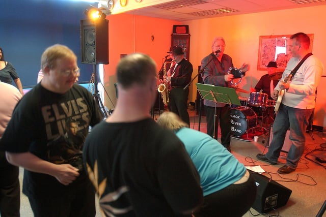 The Blackriver band play at the Blyth Riverside Resource Centre for adults with learning disabilities.
