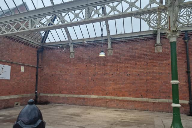 The site of the former painting at Tynemouth metrro station. (Photo by Dr Jo Clement)
