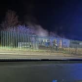 The fire was started at Hirst East End Allotments on Woodhorn Road in March. (Photo by Kayla Brennan)