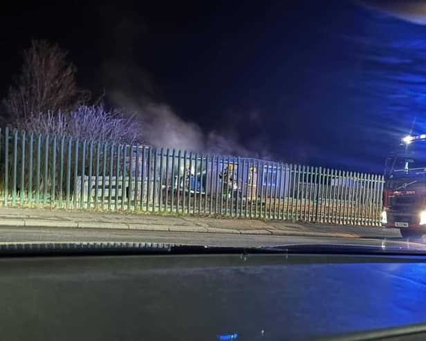 The fire was started at Hirst East End Allotments on Woodhorn Road in March. (Photo by Kayla Brennan)