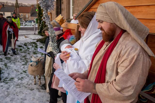 Villagers in Norham enjoyed a Living Nativity journey. Picture by Jim Gibson.