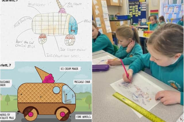 Thropton Village First School pupils have been imagining how cars might look in the future.