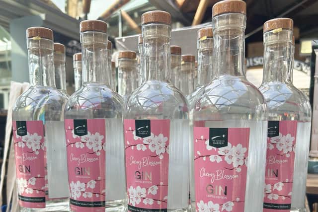 Cherry Blossom gin at the Taihaku Cherry Blossom Orchard at The Alnwick Garden