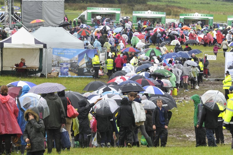 Huge crowds queued in the rain to watch popstar Jessie J perform in the Pastures beneath Alnwick Castle on Saturday, August 25, 2012.