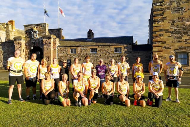 Some of the Berwick Cancer Cars 2022 Great North Run team before a training run. Picture by Martin Grieve.