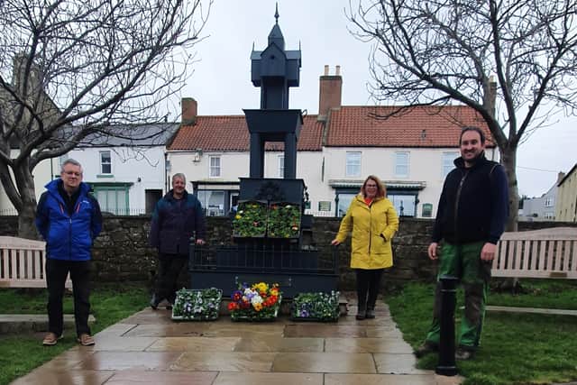 Representatives from Wooler Parish Council, the Glendale Gateway Trust and Wooler Floral Display.