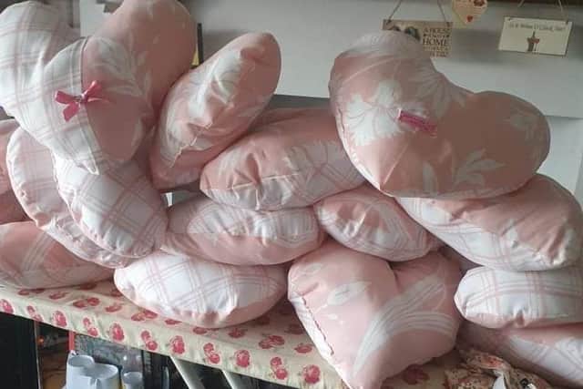 Christine Dobison has now made around 50 cancer respite pillows.