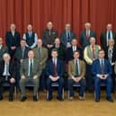 Long service award recipients and organisation representatives. Picture by Hector Innes.
