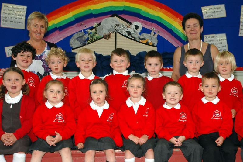 Belford First School pupils in Mrs Hutchinson's Reception Class in 2011.