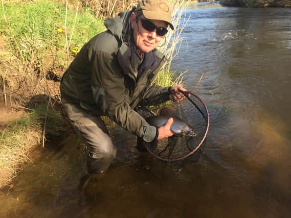 A cracking River Till Grayling caught by Bob Smith's friend Richard. Photo by Bob Smith