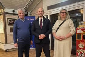 North of Tyne Mayor Jamie Driscoll (centre) with Scott Sherrard, chair of The Maltings (left) and Ros Lamont, CEO The Maltings (right).