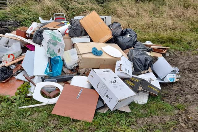The fly-tipping on Cemetery Road, Lynemouth, consisted of white goods, kitchen units and general household waste.