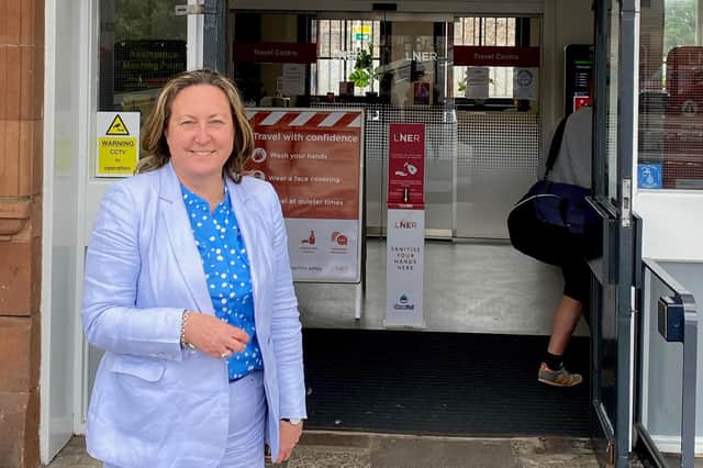 Anne-Marie Trevelyan pictured outside Berwick Railway Station last month.