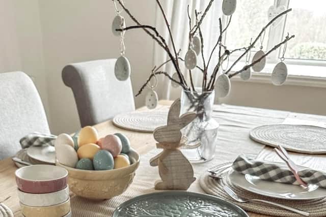 These tablescaping ideas from Viners and Mason Cash will transform your classic roast into an Easter spectacular. Image: Home with Faye