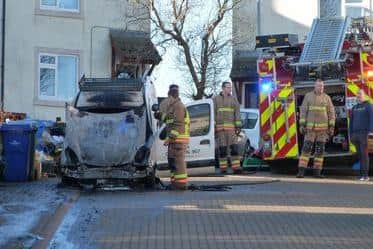 Firefighters attended a two vehicle fire at a street in Alnwick.