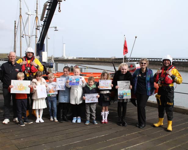 Winners of competition got to visit Blyth Lifeboat Station. (Photo by Robin Palmer/RNLI)