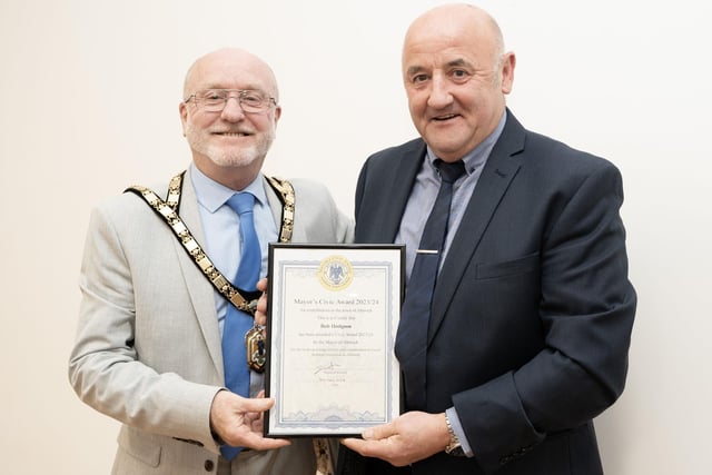 Bob Hodgson was recognised for over 30 years' dedicated service to local services with Northumberland County Council.