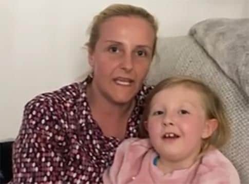 Fiona McGregor-Frazer and her daughter Grace, who was cared for by Rebecca Mack while a patient in the Children’s Cancer Unit at Newcastle’s Royal Victoria Infirmary in 2016.