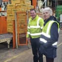 Bedmax managing director Tim Smalley and Badminton's Jane Tuckwell at the Patchington factory.