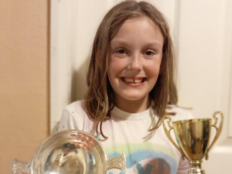 Hannah Henderson won two trophies in the children's classes.
