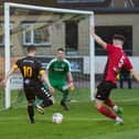 Action from Berwick’s 4-0 home win over Dalbeattie Star at Shielfield. Picture by Ian Runciman.