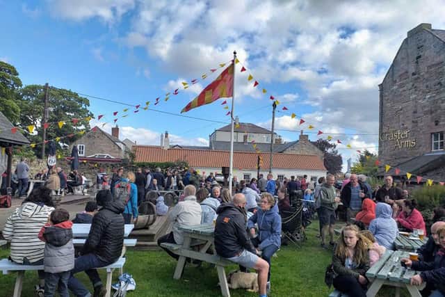 Crowds at The Craster Arms, Beadnell, on a previous year's Northumberland Day. Picture from Northumberland EATS