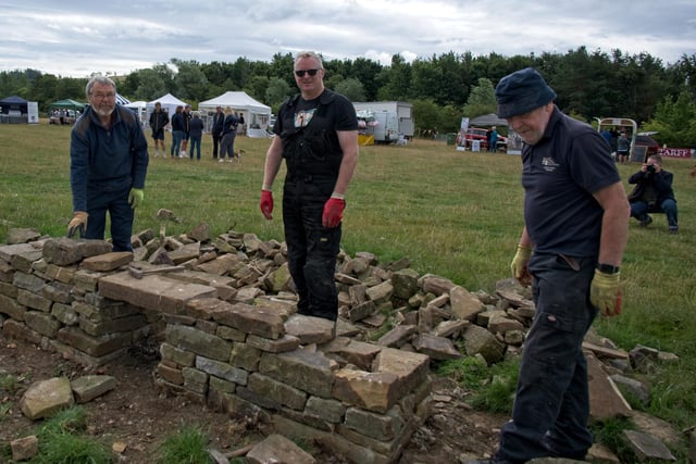 William Tones, Phil Woodford, Peter Gunn from the Northumbrian branch of the Dry Stone Walling Association.