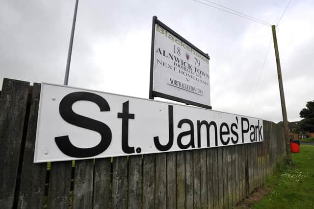 St James' Park, home of Alnwick Town Football Club.