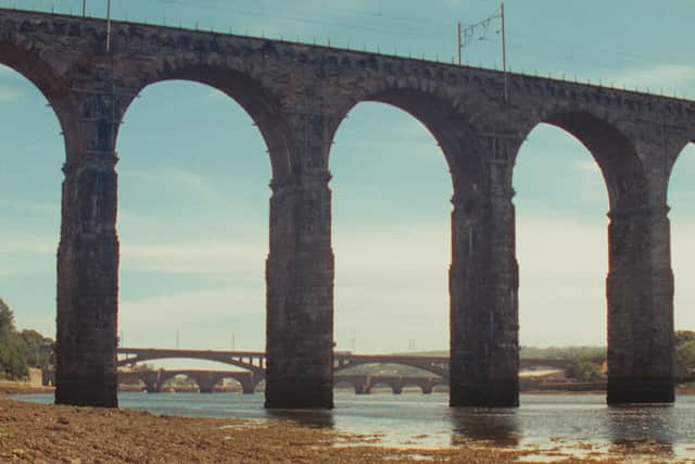 The Royal Border Bridge as seen in Luke Fowler’s film Enceindre, a 2018 Berwick Film and Media Arts Festival commission.