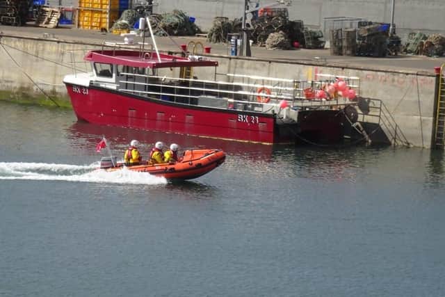 Seahouses inshore lifeboat launches.